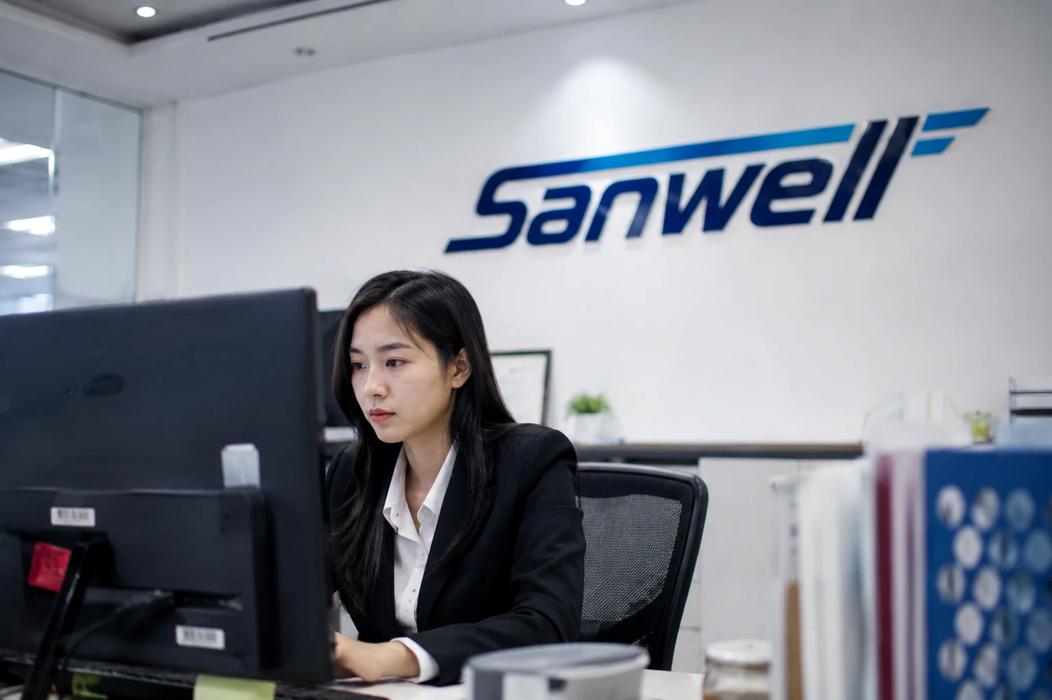 SANWELL LOGISTICS office team member working at a desk